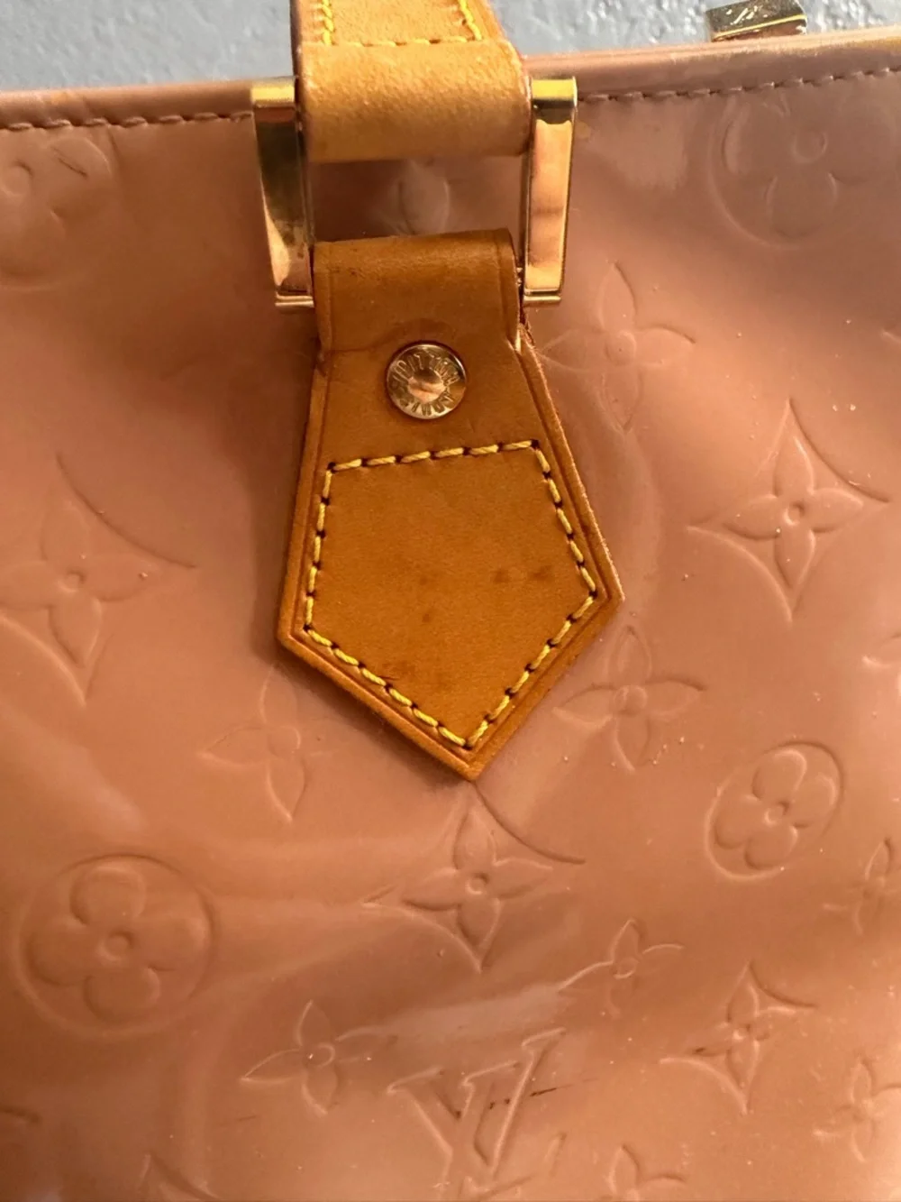 Louis Vuitton Vernis Houston Tote Bag Monogram Rose Pink Patent Leather⁠